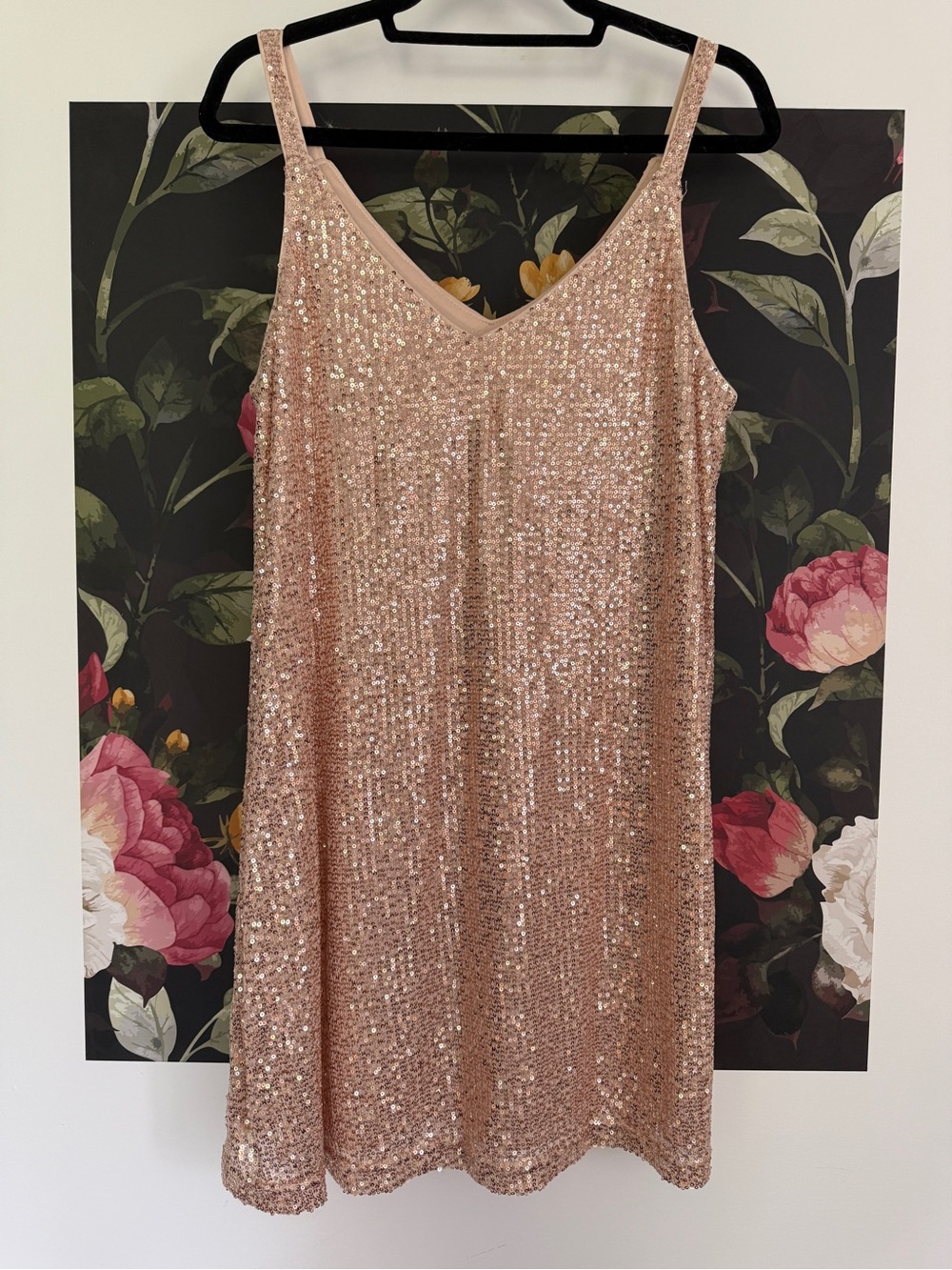 Rose Gold Sequin Slip Dress - Women
